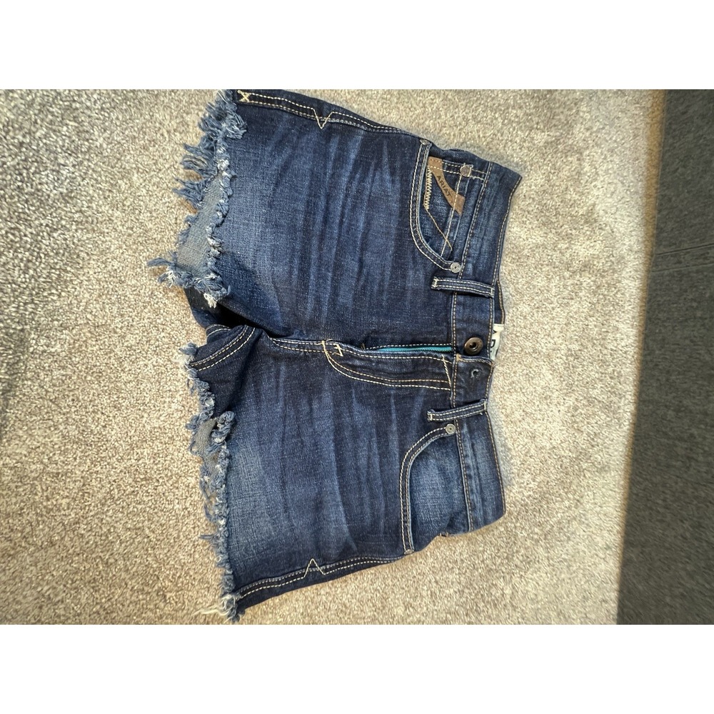 Ariat Perfect Rise Boyfriend Jean Shorts Women 32/34 cutoff denim Dark Wash - Picture 4 of 4